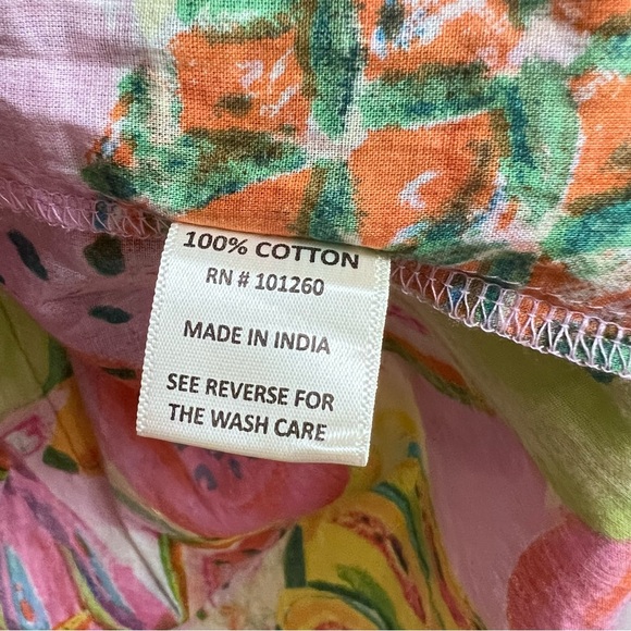 True Destinations Tropical Fruit Swim Cover Up Shirt/Dress Size Medium - Picture 9 of 11
